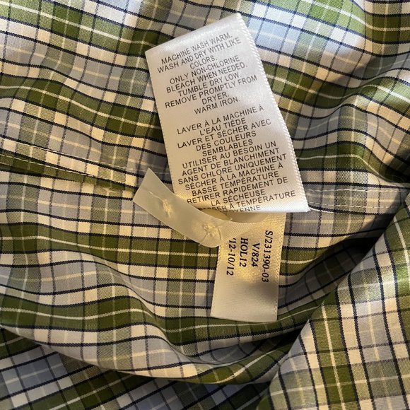 MEN'S BANANA REPUBLIC PLAID DRESS SHIRT, SZ MEDIUM - Picture 4 of 5